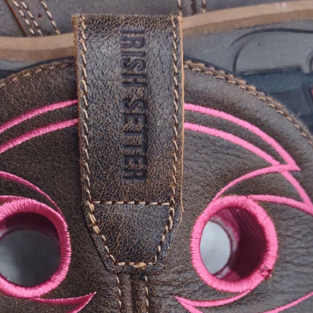 IRISH SETTER, Work, Size,7.5B,Brown and Pink Western Boots - Picture 8 of 17